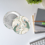 Pin Button Motif Peacock Floral Digital Pattern Size 75mm